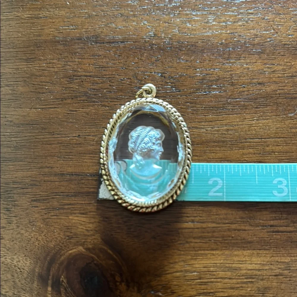 Vintage Glass Cameo Pendant